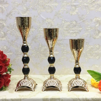 

IMUWEN Metal Candle Holder Gold Candle stick Fashion Wedding Pillar Candle Stand Exquisite European Table Home Decor