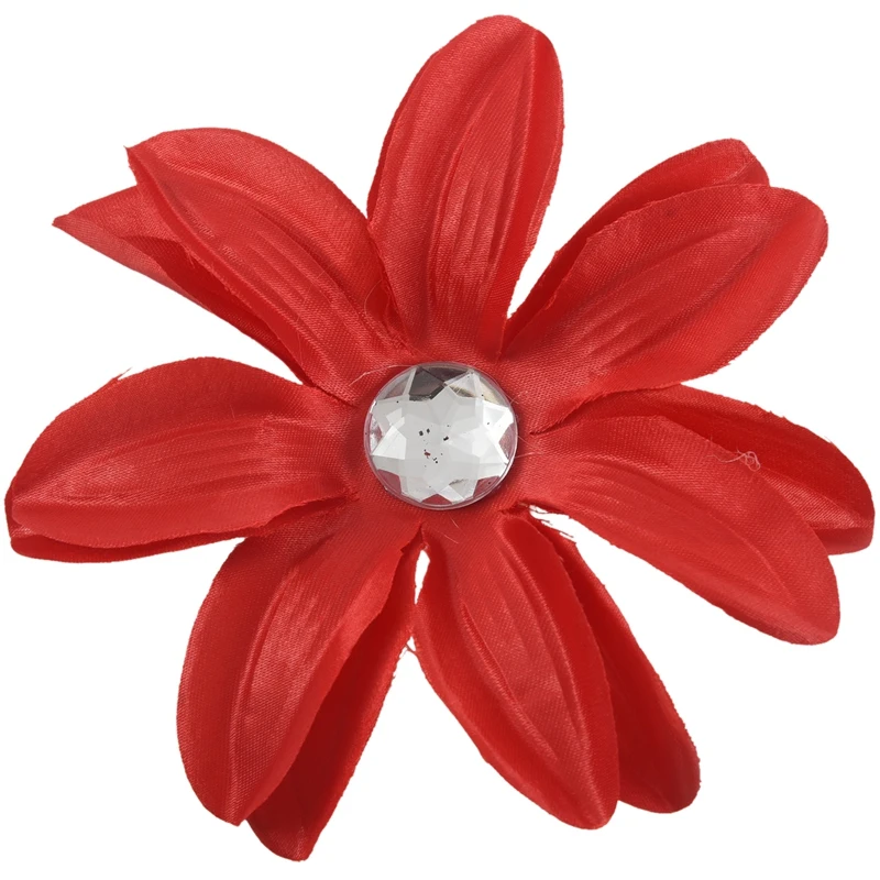 

Barrette Hair Clip with Lily Flower and Strass for Baby Girls Women - Red