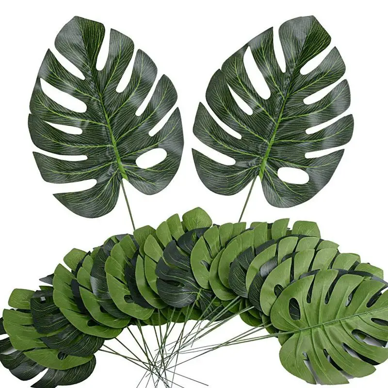Искусственные тропические Пальмовые Листья для домашней кухни вечерние украшения или ручные изделия 24 отсчета