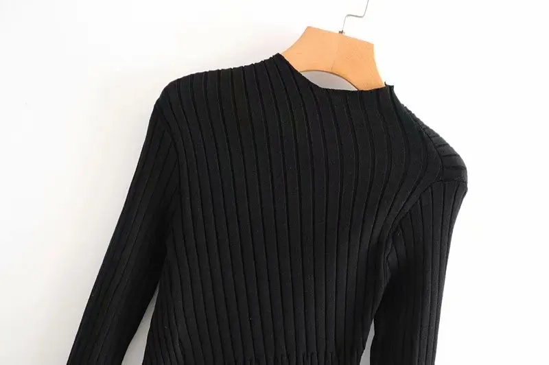 Новинка, женский модный однотонный свитер с неровным подолом, Женские базовые вязаные тонкие свитера, шикарные топы S220