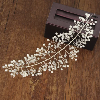 

TOPQUEEN Wedding Headpiece Wedding Headdress Pearl Bridal Headband Wedding Hair Accessories Crystal Bridal Hair Jewelry HP31