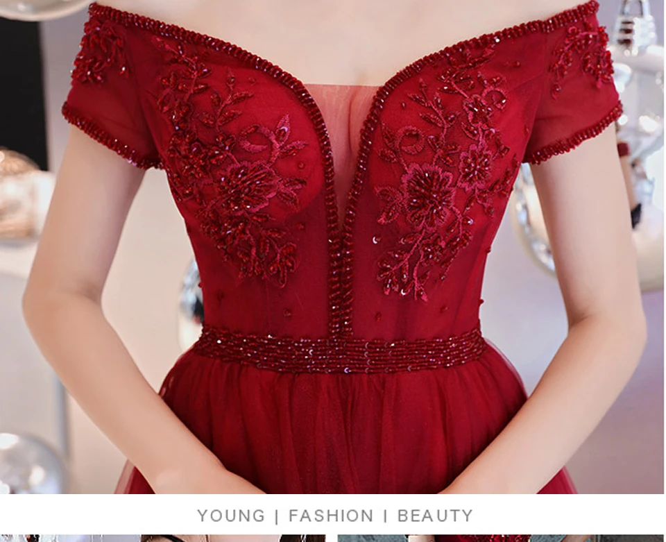LAMYA банкетные вечерние платья с бисером и длинным v-образным вырезом vestido de festa, большие размеры, кружевное платье с аппликацией для