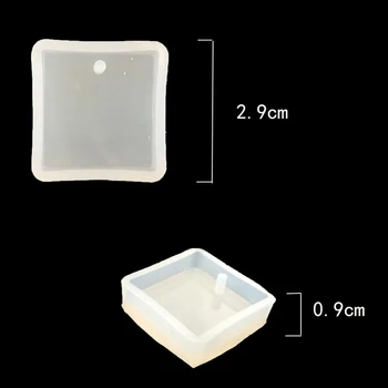

Hot 5Pcs/1pc Silicone Round Square Oval Waterdrop Rectangle Shape Hole Mold DIY Craft Epoxy Resin Molds Necklaces Pendant Mould