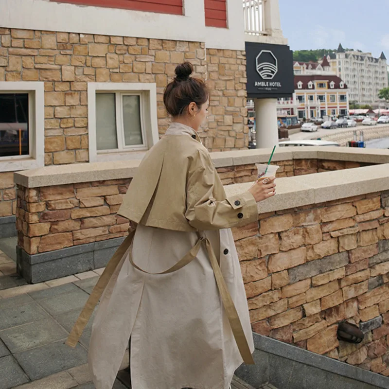 LANMREM 2020 autumn new long trech coat fashion
