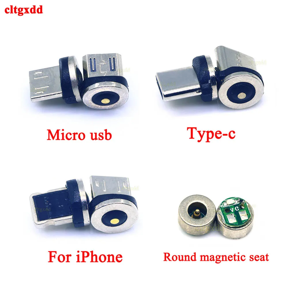 1 шт. Круглый Магнитный кабель с разъемами типа C Micro USB 8 pin адаптер для быстрой