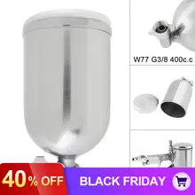 W77 400 мл нержавеющая сталь автомобильный Краскораспылитель горшок с 3/8 дюймовым входом воздуха и 3/5 дюймовым резьбовым соединителем для автомобильной