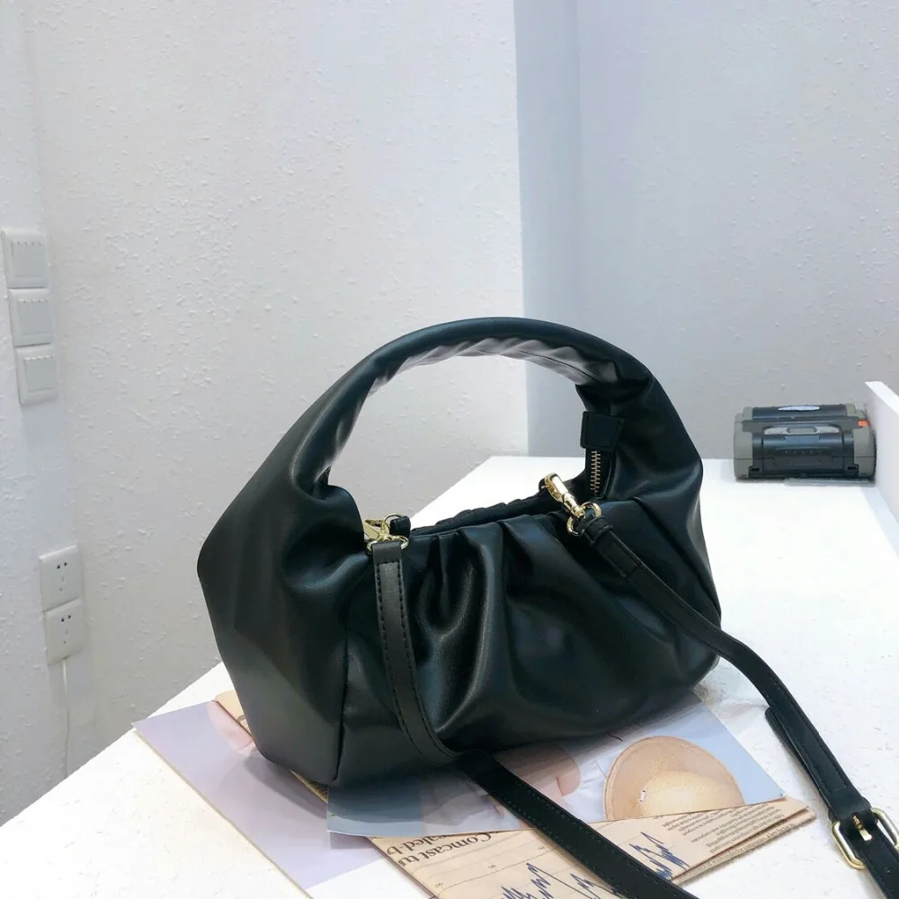 Сумка-багет Женская Повседневная сумка через плечо Модные винтажные Ретро вечерние сумки с рюшами Новинка