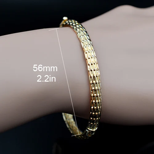 Bangle G 56mm Солнечные ювелирные изделия классические ювелирные изделия Дубай медные открытые манжеты большие маленькие браслеты для женщин девушек повседневные подарки ювелирные изделия - Окраска металла: Bangle G 56mm