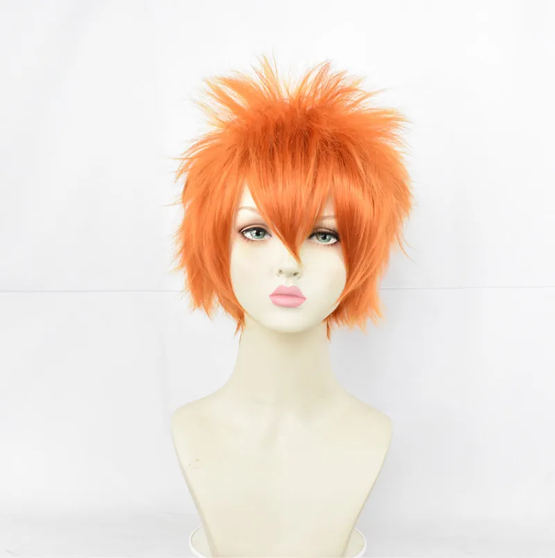 

New Hinata Syouyou Short Orange F Layered Cosplay Wigs Heat Resistant Synthetic Hair Anime Wig + Wig Cap Haikyuu!!