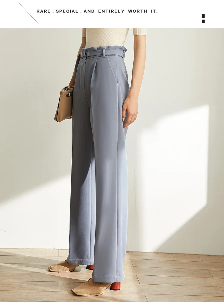 Amii минималистичные модные трендовые, зарубежные повседневные брюки, осень стиль с поясом, высокая талия и тонкие брюки
