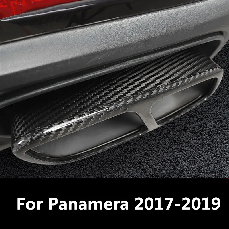 1 пара наконечник выхлопной трубы из углеродного волокна для Porsche Panamera 971 2017 2018 2019 |