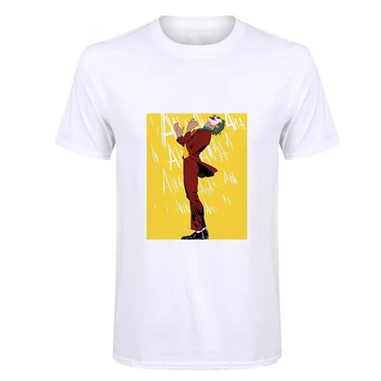 

Showtly Joker Joaquin Phoenix T Shirt Short Sleeve Boy/girl/kids Top Tees Men Put On A Happy Face T-shirt Funny Horror Satan Tee