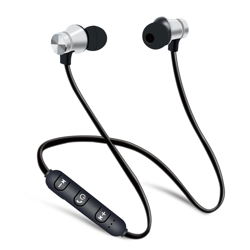 Спортивные Bluetooth наушники Fone de ouvido беспроводные Bluetooth наушники для Xiaomi iPhone стерео гарнитура Ecouteur Auriculares - Цвет: Silver