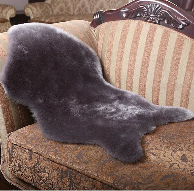 Preise Faux Schaffell Stuhl Abdeckung Sitz Pad Weichen Sofa Teppich Kissen Haarigen Pendel Matte Einfarbig Haut Fur Fluffy Teppiche Schlafzimmer decke