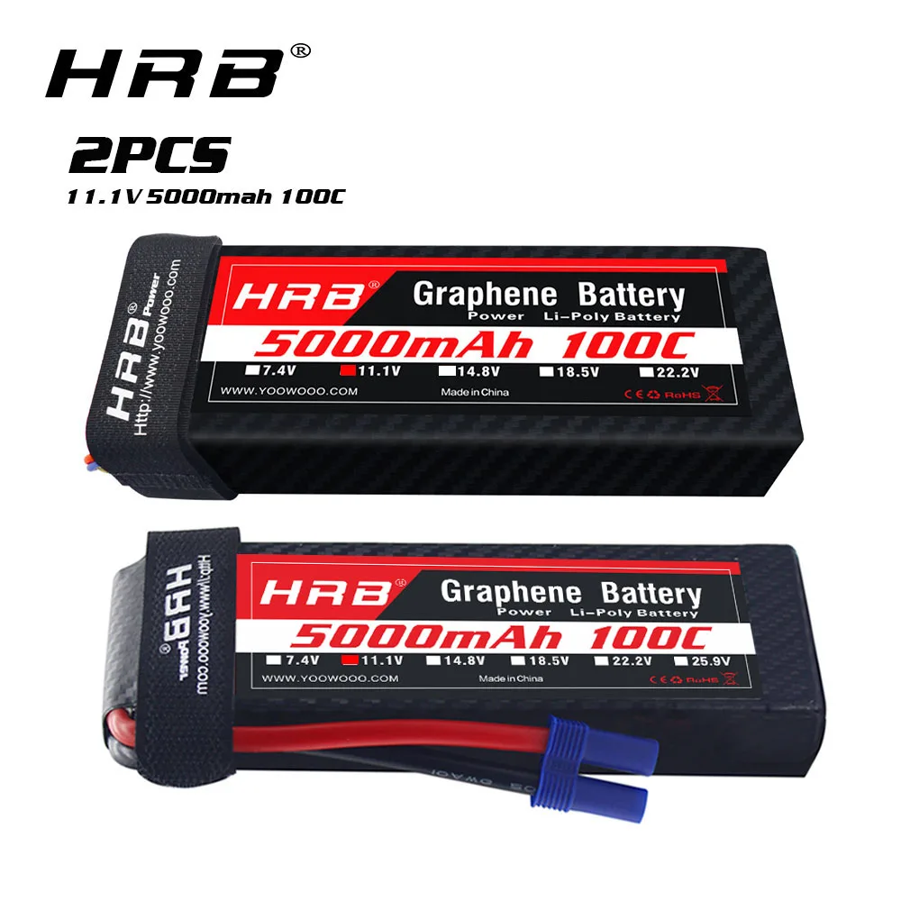 Аккумулятор HRB Graphene 3S 11 1 В 5000 мА · ч 2 шт. с разъемом XT90 для радиоуправляемого