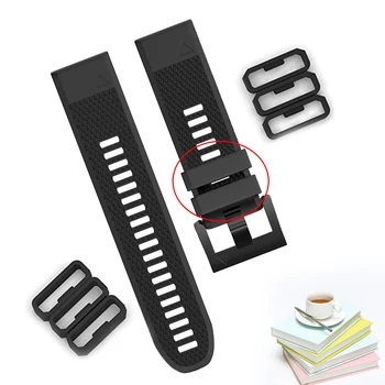 

Black Rubber Clasp Keeper Ring Holder Loop Fastener For Samsung Galaxy Watch 3 41 45mm For Xiaomi Haylou Solar LS05 Smart Watch
