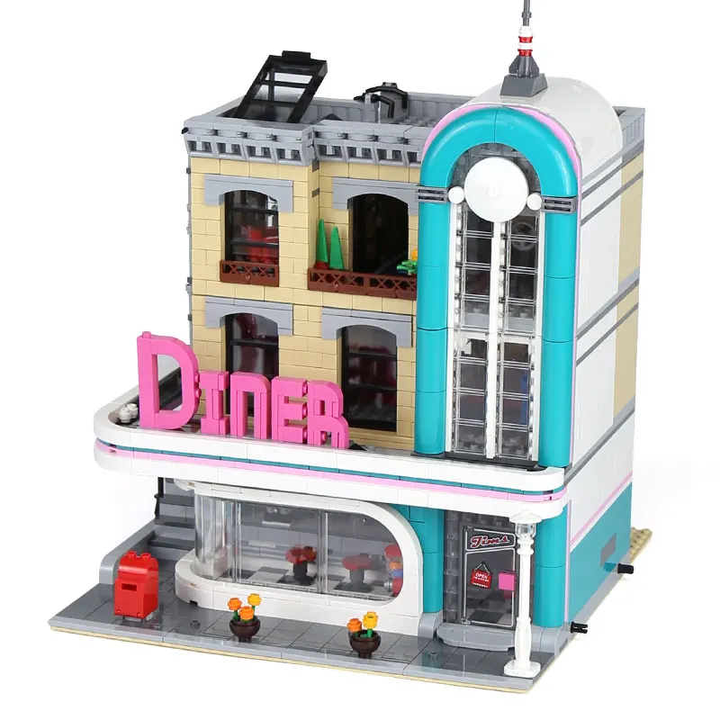 

15037 Creator The Downtown Dinner Genuine Street view Series Building Blocks 2778pcs Bricks Toys Gift For the Children 10260