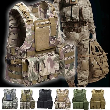 

Tactical Vest Steel Vest Amphibious Tactical Military Molle Waistcoat Combat Assault Plate Carrier Vest