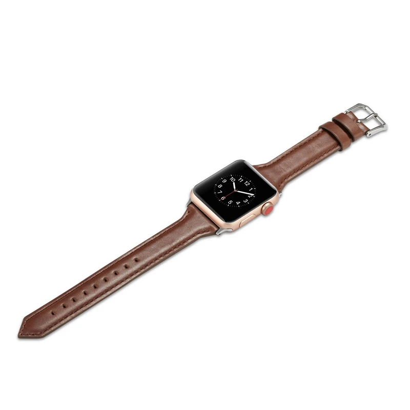 Ремешок для apple watch 4 5 44 мм 40 мм correa iwatch ремешок 5 4 3 ремешок 42 мм 38 мм Узкий Тонкий кожаный ремень аксессуары для браслетов