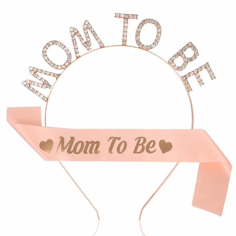 Cinta para el pelo de cristal para decoración de fiesta de Baby Shower, conjunto de cinta Multicolor, cinta para el pelo, cinturón de etiqueta