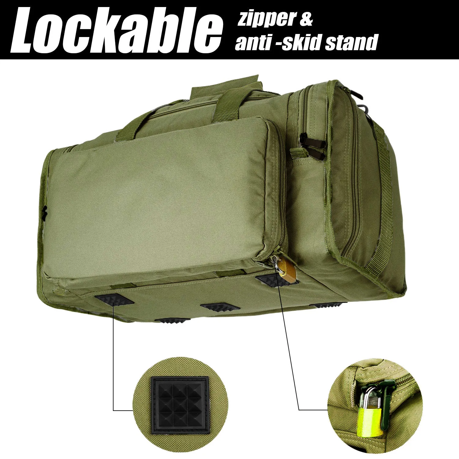 SoarOwl, тактическая сумка для стрельбы из пистолета, сумки для пистолета, пистолеты с замком-молнией и сверхмощными противоскользящими ножками зеленого цвета