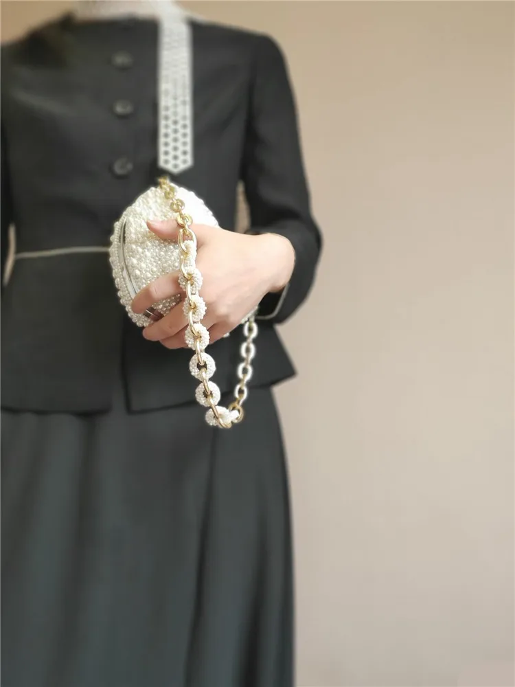 NEW pearl Pearl shoulder strap bag women's handbags evening bag Day clutch small handbag bride evening party bag with handle