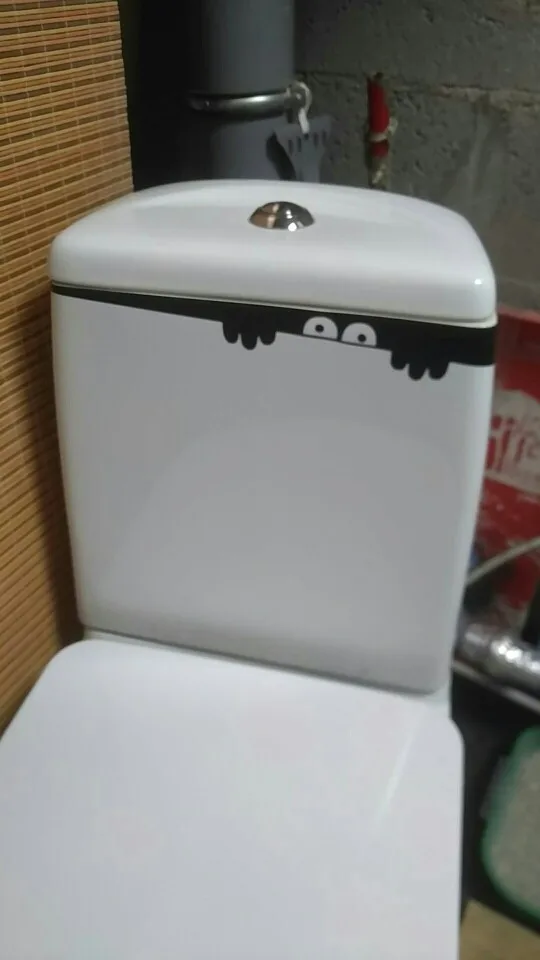 1PC HOT DIY Funny Peep Monster Toilet Bathroom Vinyl Wall Sticker Decal Art Removable Home Decoration - Image 4