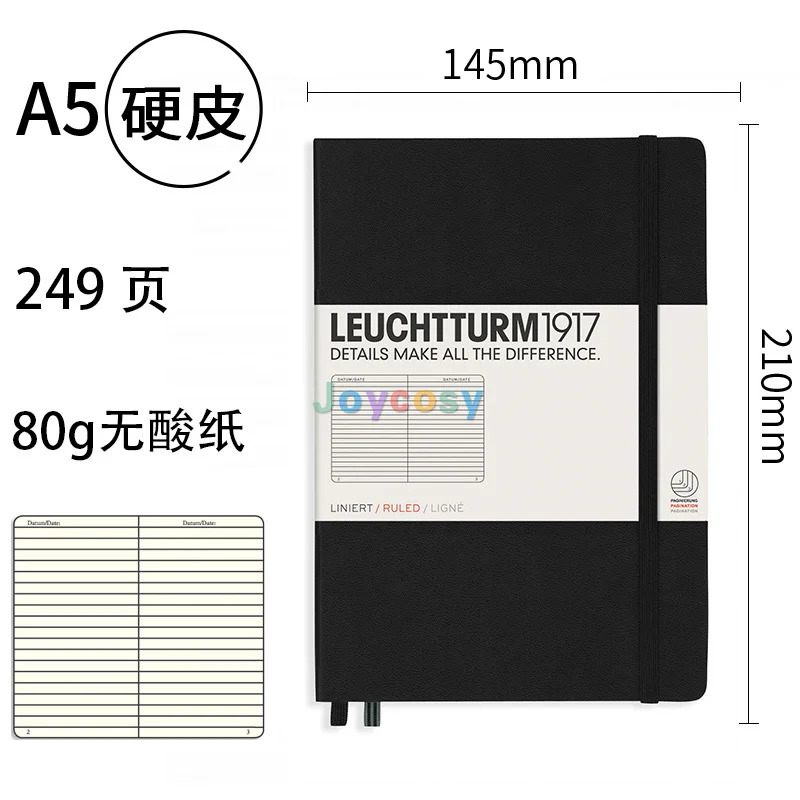 Leuchtturm 1917 Bullet Notebook,journal Bullet Diary Hard Cover Dot Matrix  Dot Grid 240 Page Thick Hand Account A5 Middle Open - Notebook - AliExpress