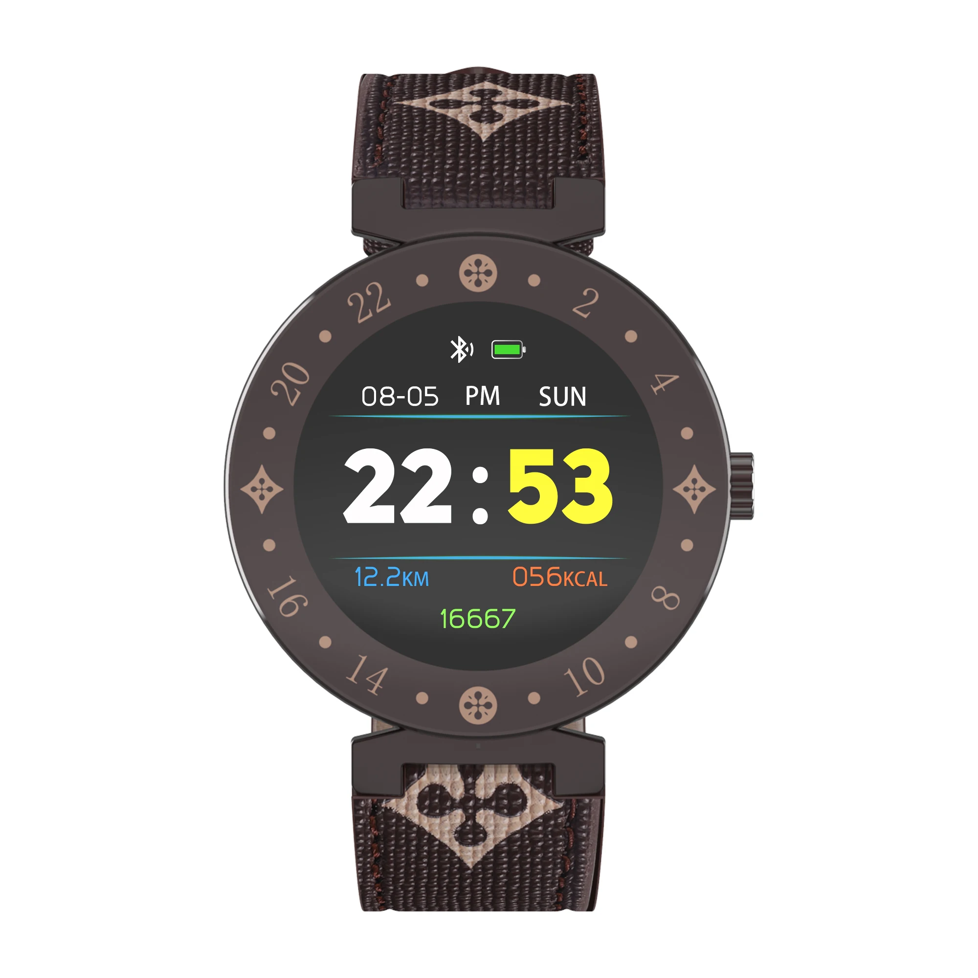 KYCXD smart watch Hd сенсорный экран Смарт-браслет с функциями измерения пульса и артериального давления контрольную таблицу фитнес-браслет для мужчин и женщин - Цвет: Коричневый