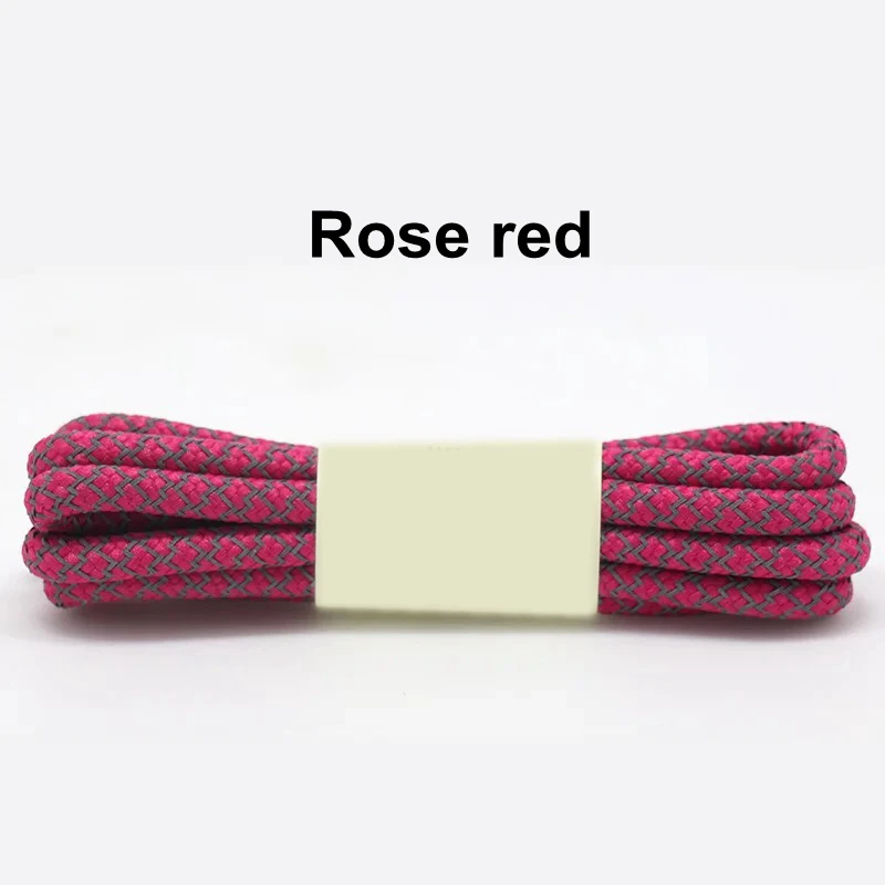 Rose red 1 пара 3 м светоотражающие кроссовки со шнурками шнурки спортивные шнурки круглые веревочные шнурки Длина 100/120/140/160 см шнурки строки - Цвет: Rose red