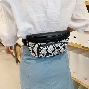 

Serpentine Fashion Women's Waist Packs Brief Chest Bag Zipper Belt Bag for Women Ladies Fanny Bags Travel Bum Bags White