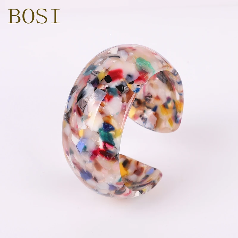 Bangle Bracelet Bohemian ZA Acrylic Leopard Print Resin Colorful For Women Punk Elegant Jewelry