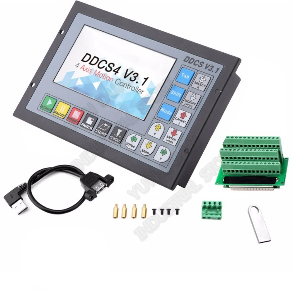 3 Axis 5inch Offline CNC Motion Controller G code 500KHz USB Driver Metal Cases for stepper servo motor CNC Router mach3 fanuc