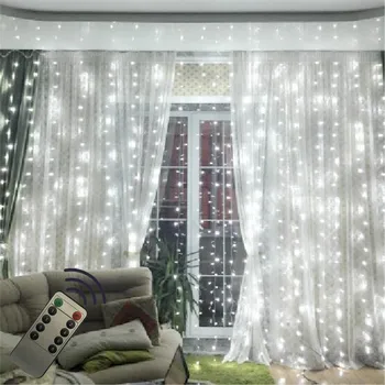 

6x3m 600led icicle Window Curtain String Light Remote LED Christmas lights for Wedding Party Home Garden Patio Wall Decoration