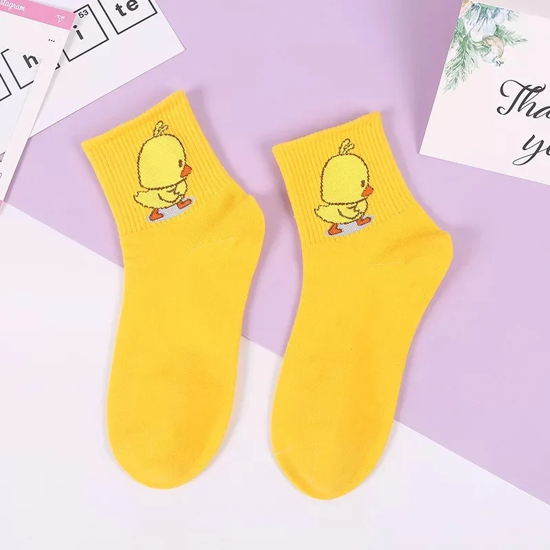 Calcetines de algodón de personaje с мультяшными принтами Harajuku mujer lindo унисекс скейтборд calcetines Hipster moda животных esta - Цвет: 19