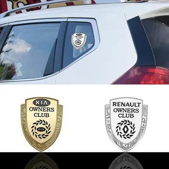 

1pcs Metal Car Badge Window Side Decal Sticker Owners Club Sticker for KIA Chevrolet Dodge Ford Renault Nissan Peugeot Toyota