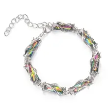 Роскошный подарок модный многосекционный геометрический квадратный цветной браслет ювелирный Хрустальный Браслет Серебристый браслет# D