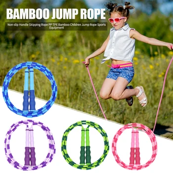 

Non-slip Handle Skipping Rope Bamboo Jump Rope Kids Exercise Fitness Sports Tool hard bead yoga rope rope skipping Accessories