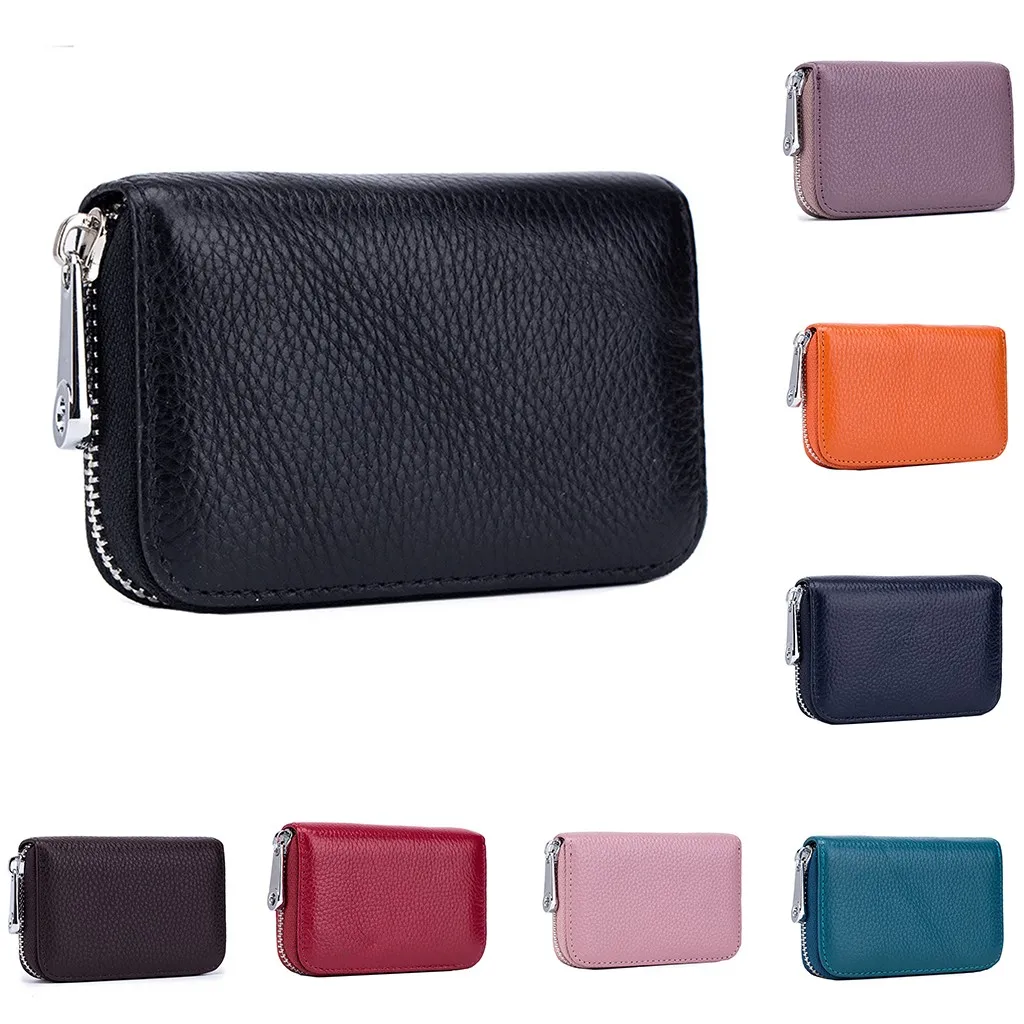 

New Unisex women small wallet Leather Multi-Card Position Organ Zipper Card Package Leather Wallet portemonee vrouwen#CN25