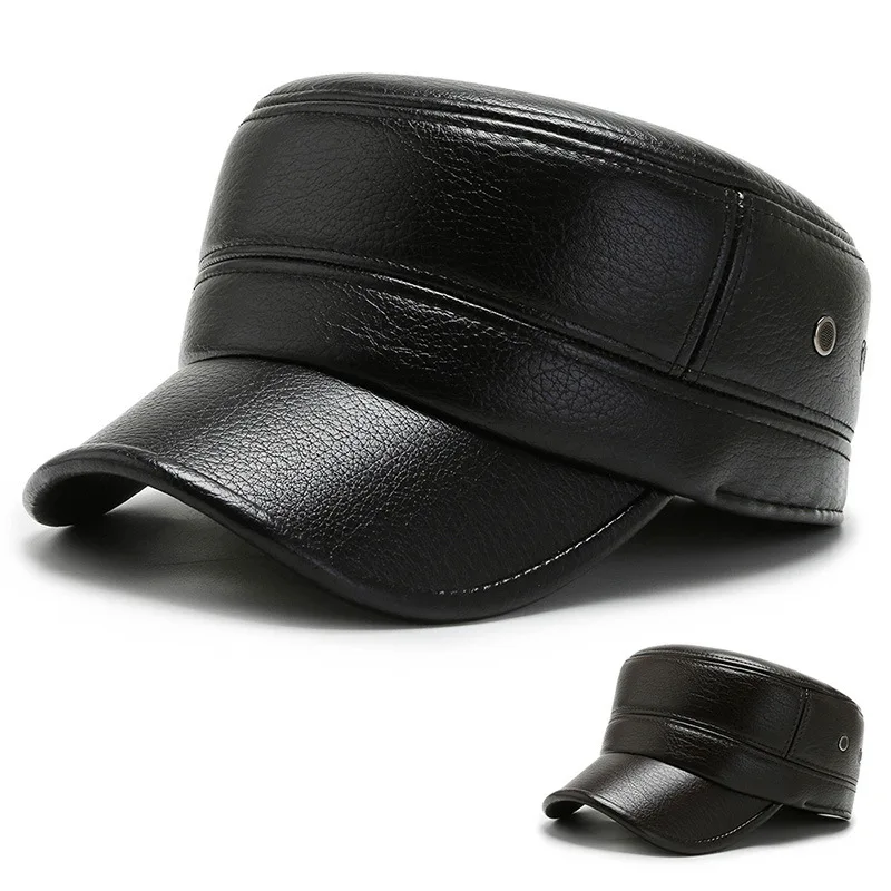 

Warm Russian Trooper Fur Earflap Skiing Hat Unisex Shearling Sheepskin Leather Aviator Russian Ushanka Trapper Winter Fur Hat