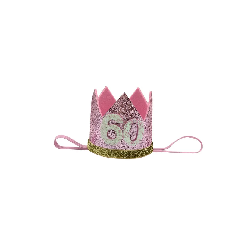 Chicinlife 1 шт 30 40 50 60 лет Корона ободок для дня рождения День Рождения Вечеринка шляпа юбилей для взрослых 30 день Рождения Декор - Цвет: Pink 60