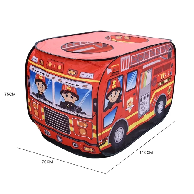 Children's Tent Popup Play Tent Toy Outdoor Foldable Playhouse Fire Truck Police Car icecream car kids Game House Bus Indoor 2