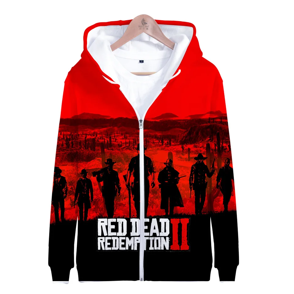 

2019 Red Dead Redemption Hoodies and 3D Print Zipper Sweatshirts Oversized for Autumn with Hip Hop Winter Hoodies Hundred Take