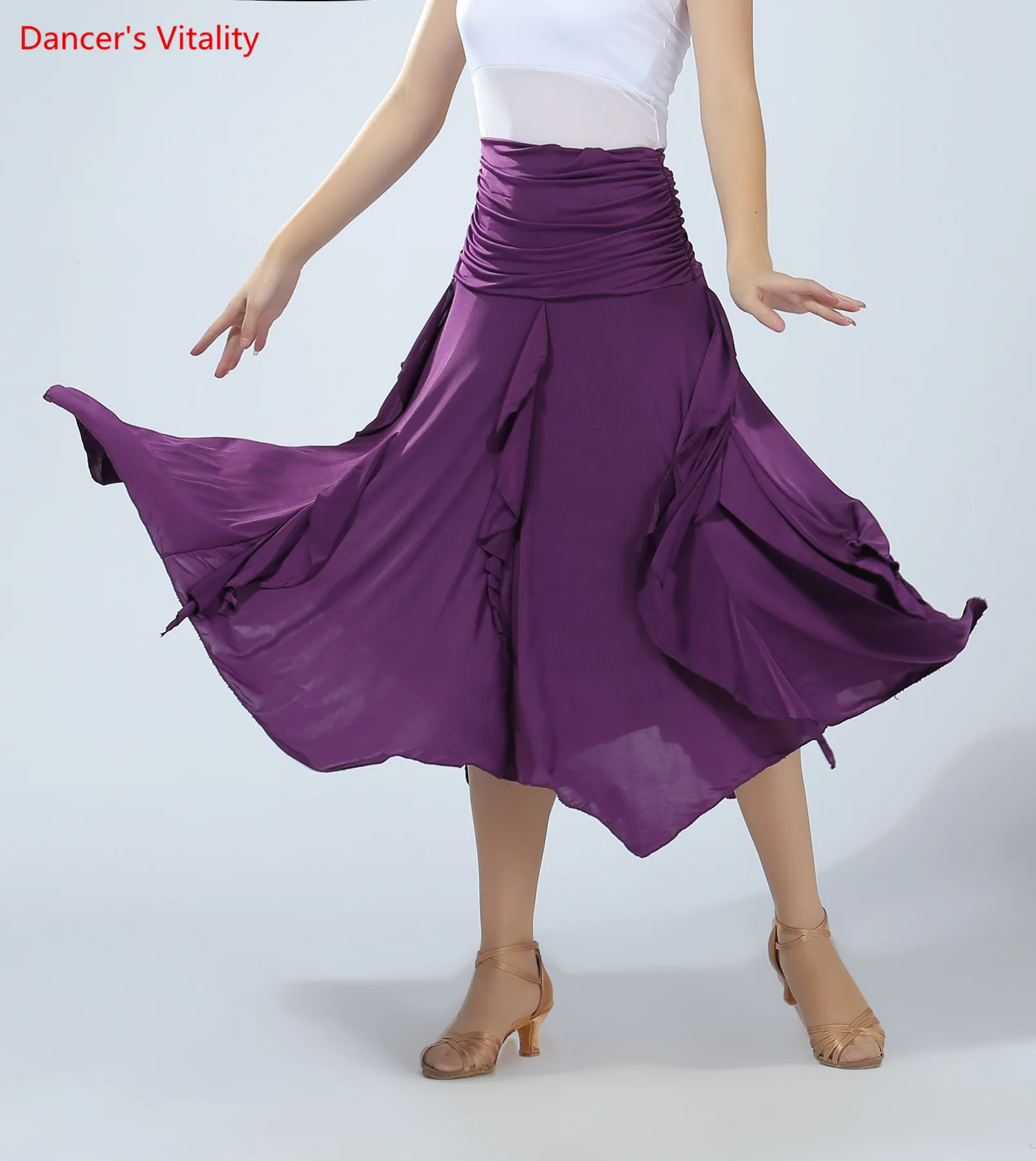 Free Shipping Ballroom Dance Skirt Waltz Dancewear Modern Standard