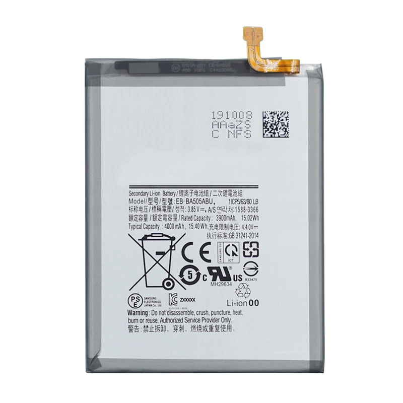 

Original Replacement Battery EB-BA505ABN EB-BA505ABU For Samsung Galaxy A50 A505F SM-A505F Phone Battery 4000mAh