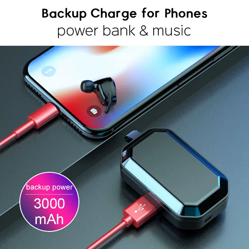X6 TWS Мини Bluetooth наушники беспроводные наушники Спорт Handsfree Беспроводная гарнитура с зарядным устройством для IOS/Android