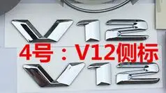 Серебряный Хром капот эмблема значок с орнаментом стоящий S600 500 W222 C S класс наклейки автомобиля, центр крышки V12 - Цвет: 2pcs V12 sticker