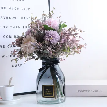 

Model Artificial Flower Jane European Style Elegant Light Pink Purple Pastoral Style Hydrangea Living Room Table Living Room "Bo