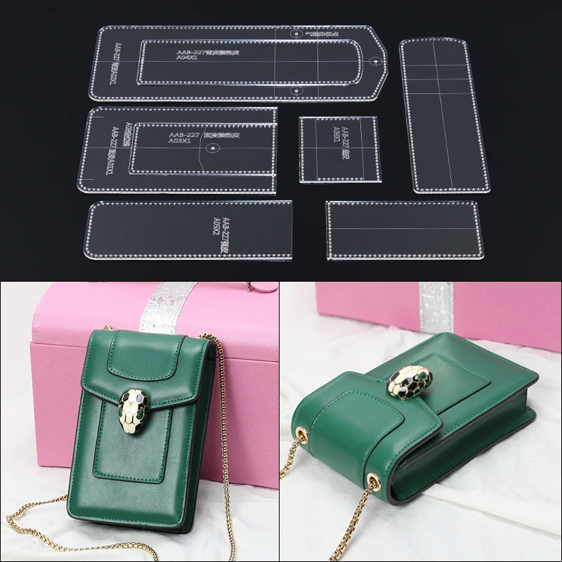 

1Set DIY Acrylic Template New Ladies Simplicity Shoulder Messenger Bag Leather Craft Pattern DIY Stencil Sewing Pattern 11*18cm