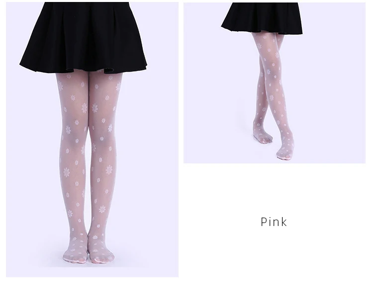 Children Girls Sheer Silk Pantyhose Summer Ultra-thin Dance Tights Stockings For Baby Girls Kids Sun flower jacquard Hollow 3017